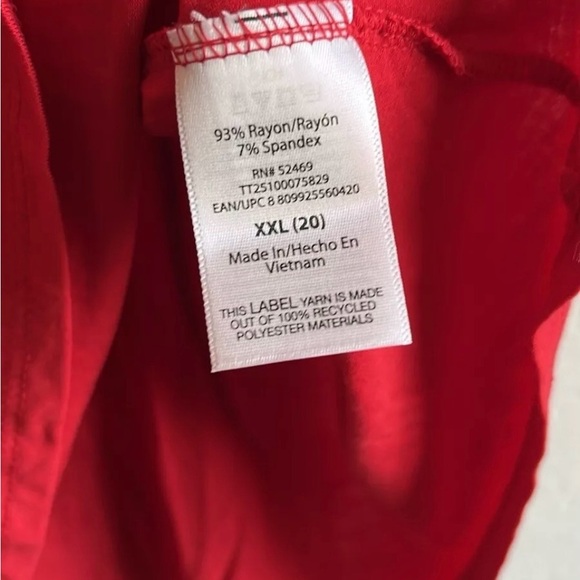 Time and Tru Women's Hi-Low Sleeveless Relaxed Fit Tank Top Size XXL (20) Red - Picture 11 of 11